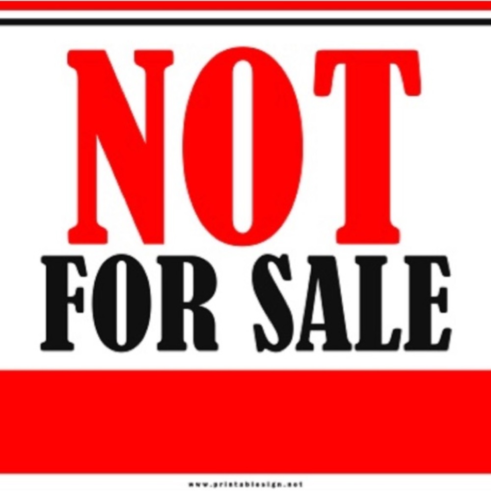 NOT FOR SALE.